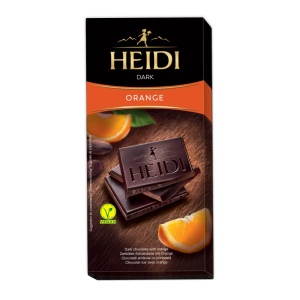 HEIDI היידי שוקולד מריר עם קליפות תפוז מסוכרות 80 גרם