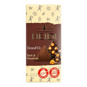 HEIDI היידי שוקולד מריר עם אגוזי לוז מקורמלים 80 גרם
