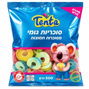 סוכריות גומי תנתה טבעות מסוכר חמוץ 500 גרם