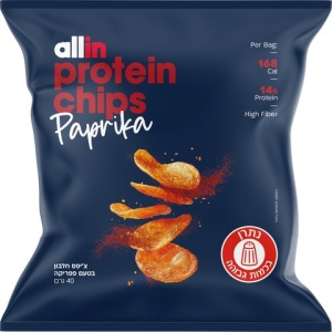 allin - אלין צ'יפס חלבון בטעם פפריקה 40 גרם