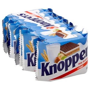Knoppers חטיף וופל חלב ואגוזי לוז