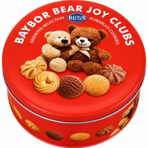 Baybor Bear Joy Clubs עוגיות חמאה במארז פח דובי  208 גרם