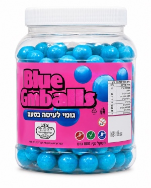 מסטיק עגול כחול בטעם פירות 800 גרם Zed Candy