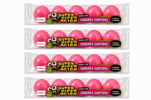 מסטיק חמוץ ורוד חמישיות Super Hiper Ácido