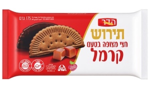 הדר עוגיות סהר תירוש חצי מצופה קרמל 175 גרם