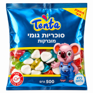 סוכריות גומי תנתה לבבות מוברקות