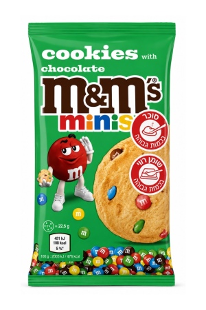 עוגיות M&M's מיניס אם אנד אם עם שוקולד