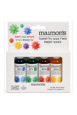 מארז צבעי ג'ל למאכל בצבעי הקשת maimon's