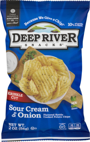 Deep River צ'יפס בטעם שמנת ובצל 56 גרם