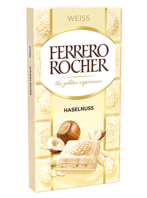 טבלת פררו רושר אגוזי לוז לבן חלב  90g