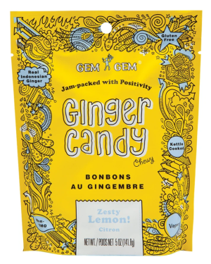 סוכריות לעיסה ג'ינג'ר בטעם לימון 141.8