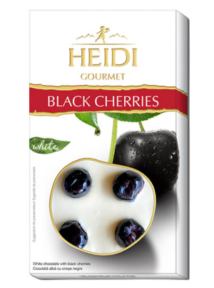 HEIDI- שוקולד לבן עם דובדבנים שחורים  100g