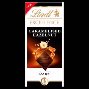 Lindt -לינדט אקסלנס טבלת שוקולד עם אגוזי לוז מקורמלים 100g