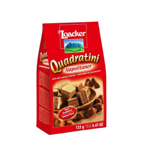 Loacker – קואדרטיני קוביות וופל במילוי קרם אגוזי לוז 125g