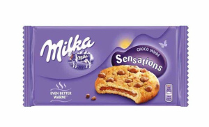 Milka – עוגיות עם פצפוצי שוקולד במילוי קרם שוקולד חלב 156g