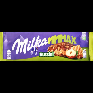 טבלת מילקה - שוקולד חלב נוסיני במילוי וופל וחתיכות אגוזי לוז 270g