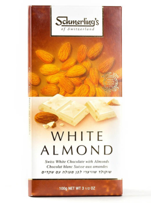 שמרלינג - טבלת שוקולד לבן עם שקדים , 100G