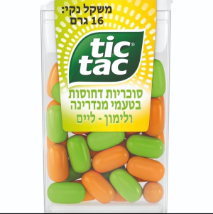 טיק טק בטעם מנדרינה וליים - ירוק כתום 16g