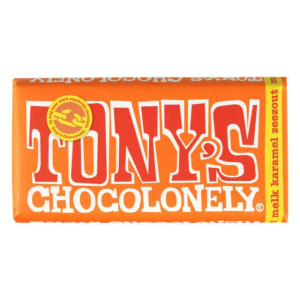 Tony's - טוני טבלת שוקולד חלב עם חתיכות קרמל ומלח ים 180g
