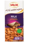 Valor - ואלור - טבלת שוקולד שקדים חלב , ללא תוספת סוכר 150G