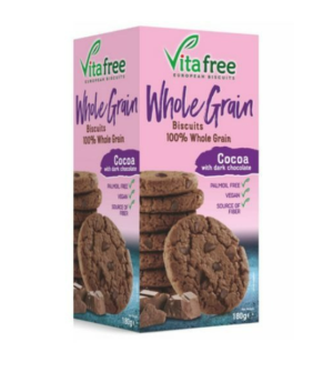 Vita Free – עוגיות שוקולד צ'יפס טבעוניות ללא סוכר 180g