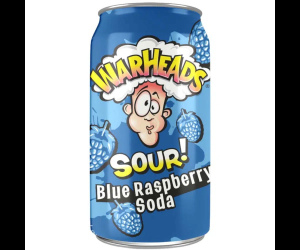 Warheads – משקה חמוץ מוגז בטעם פטל כחול 355ml