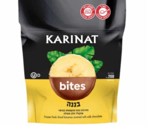 קרינט בייטס בננה קפוא מצופה שוקולד וחלב 200 ג'