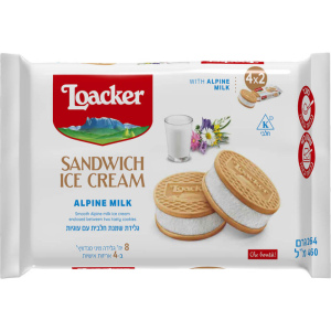 גלידת סנדוויץ' לואקר נפוליטנר - חלב אלפיני חלק 450 מ