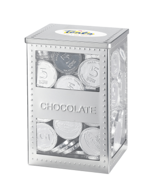 תנתה מטבעות כסף שוקולד מריר 1kg