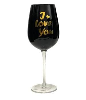 כוס זכוכית ליין I LOVE YOU