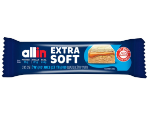 allin - חטיף חלבון בטעם שוקולד לבן בוטנים וקרמל 60g